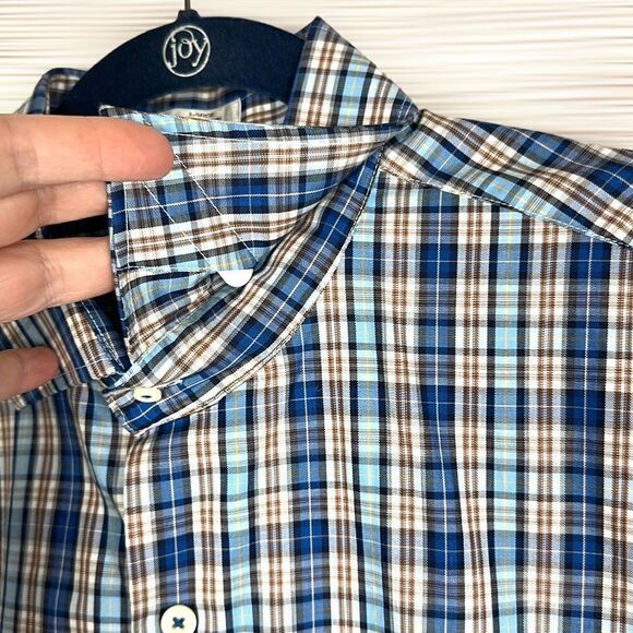 PETER MILLAR Cotton Tartan Plaid Casual Button Down Shirt Long Sleeves size L - Picture 5 of 13